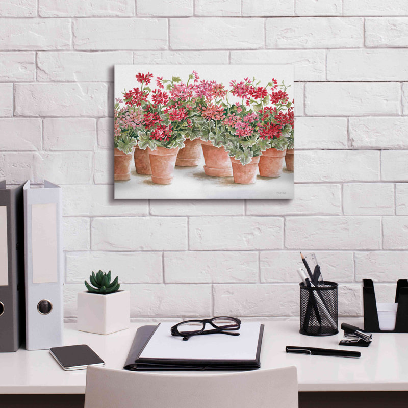 «Abbighail Pots Geranium Mix I» par Cindy Jacobs, H 12 po x l 16 po x P 0,75 po