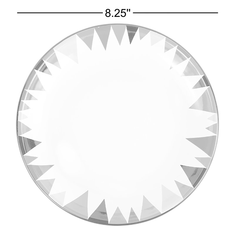 Lisa Congdon x CCH Triangle Enamelware Coupe Salad Plates, Set of 4, Black Rim