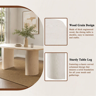 70.8 Inch Solid Wood Dining Table
