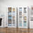 Display Cabinet with Glass Doors, White 71'' Tall Curio Cabinets with Lock, Metal Glass Display Case for Collectibles, Living Room, School, Commercial-1115405060