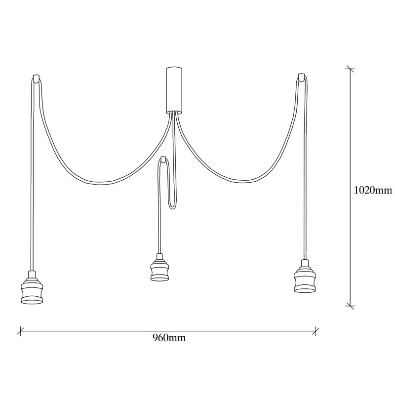 Luminaire suspendu grappe à 3 lumières Faer, Or