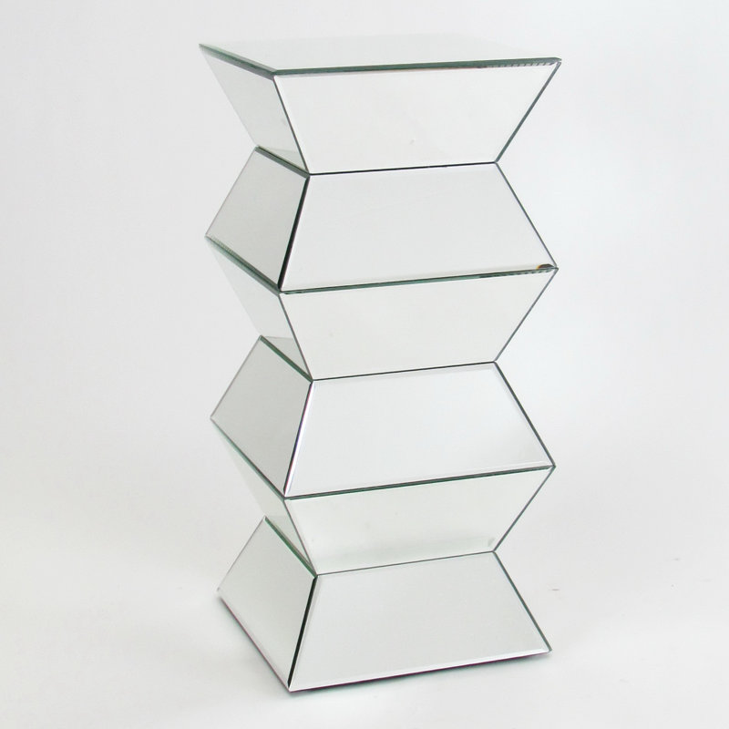 Carla Mirrored Glass Top End Table