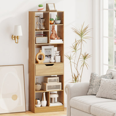 Bibliothèque avec tiroir, bibliothèque ouverte multifonctionnelle, rangement