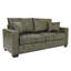 Canapé moderne 2 places avec tissu métallique et coussins décoratifs