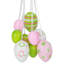 Décoration à suspendre en grappe d'œuf de printemps rose pastel vert et blanc 11 "