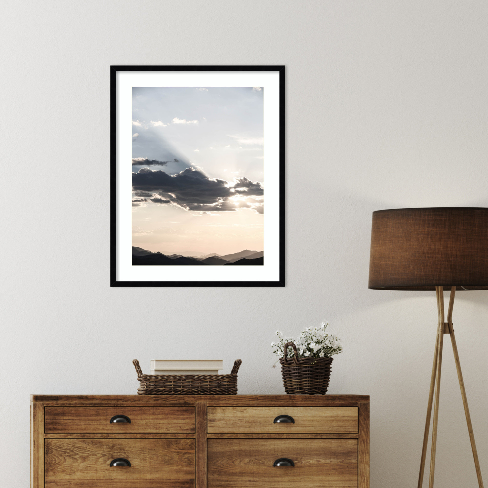 Sonstraal Sunset by Shot by Clint Wood Framed Wall Art Print, 33" H x 26" W, Black 