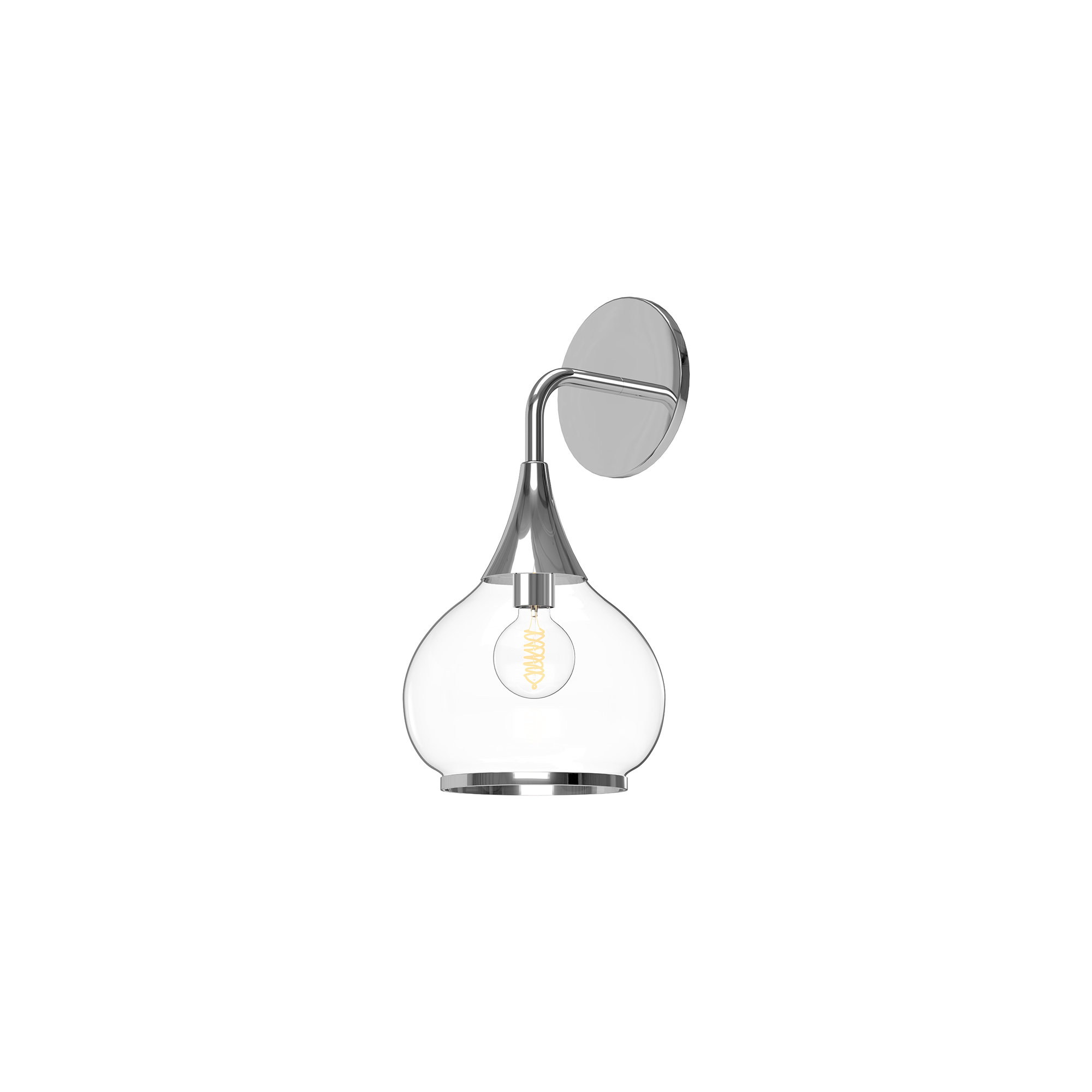 Marsi Single Bath Sconce, Clear Glass, Chrome