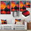 Orange rouge, énergie, montée en puissance de la centrale solaire - centrales électriques, impression d'art mural-1038667630-1038667665
