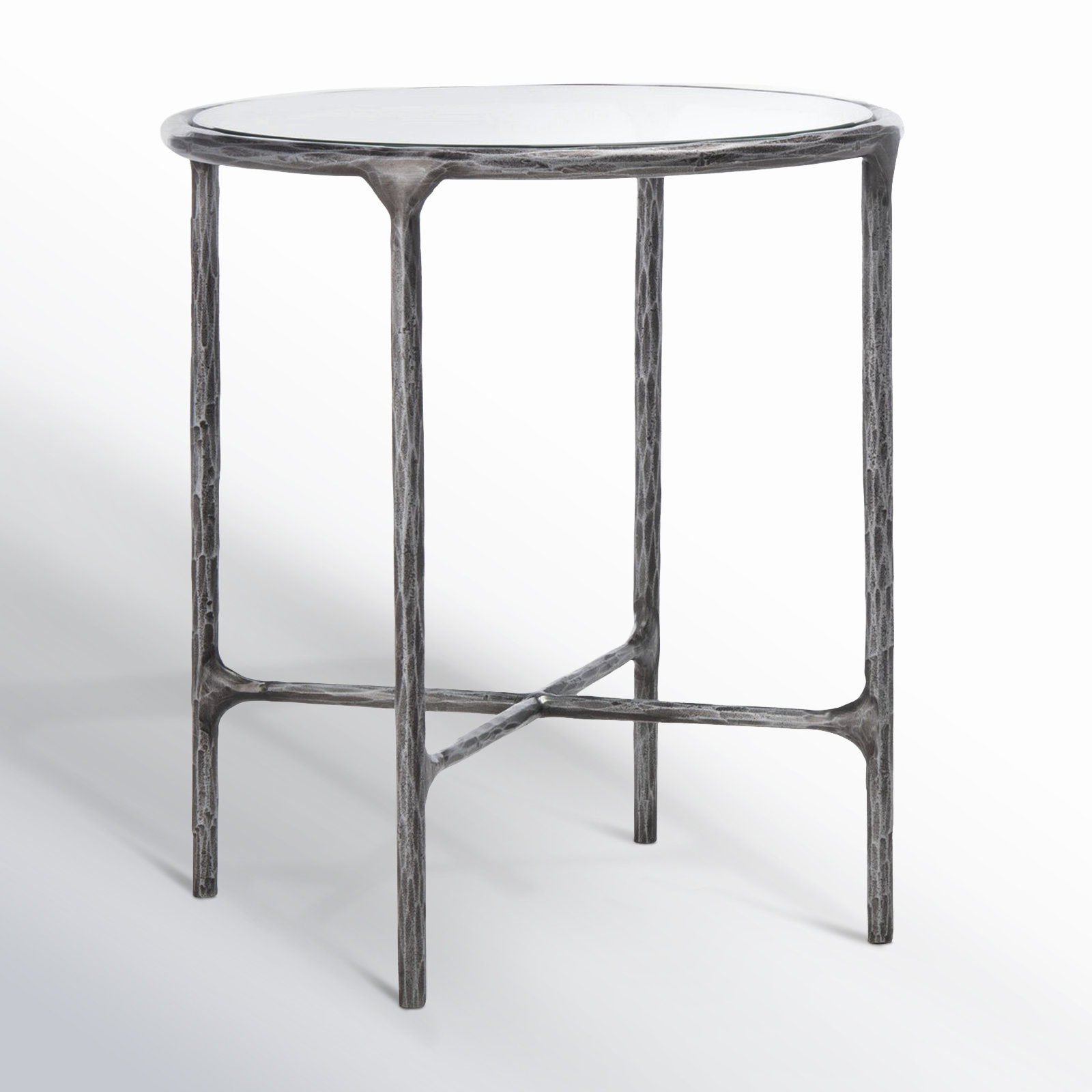 Evelynn 4-Piece Living Room Table Set, Silver, Clear