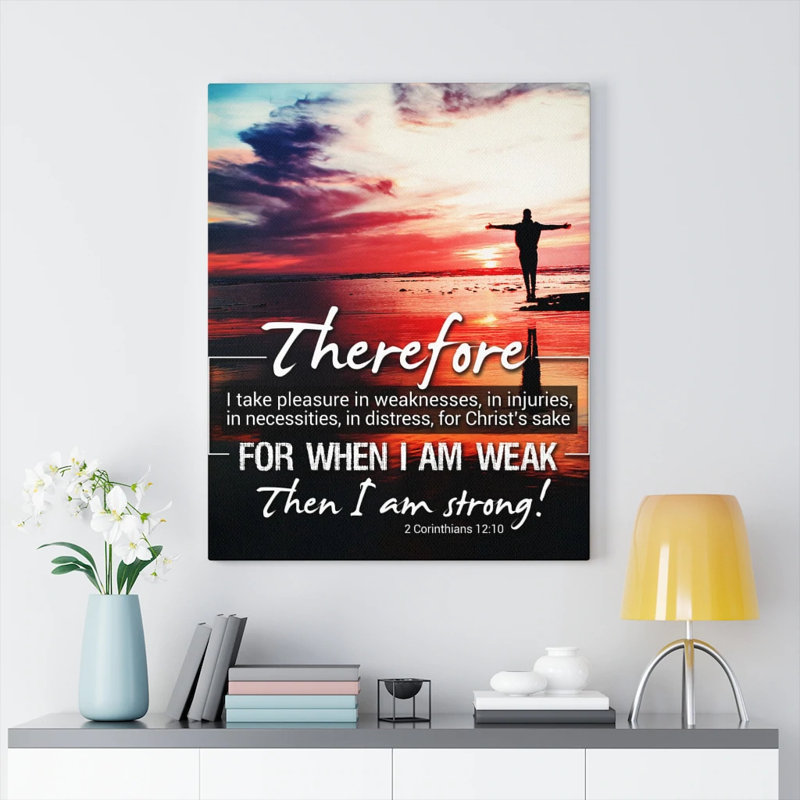 Then I Am Strong 2 - Wrapped Canvas Print, 16" H x 12" W x 1.25" D