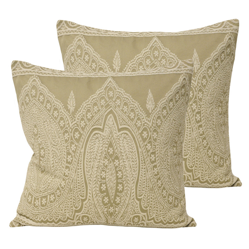 Paisley Square Cushion, Linen