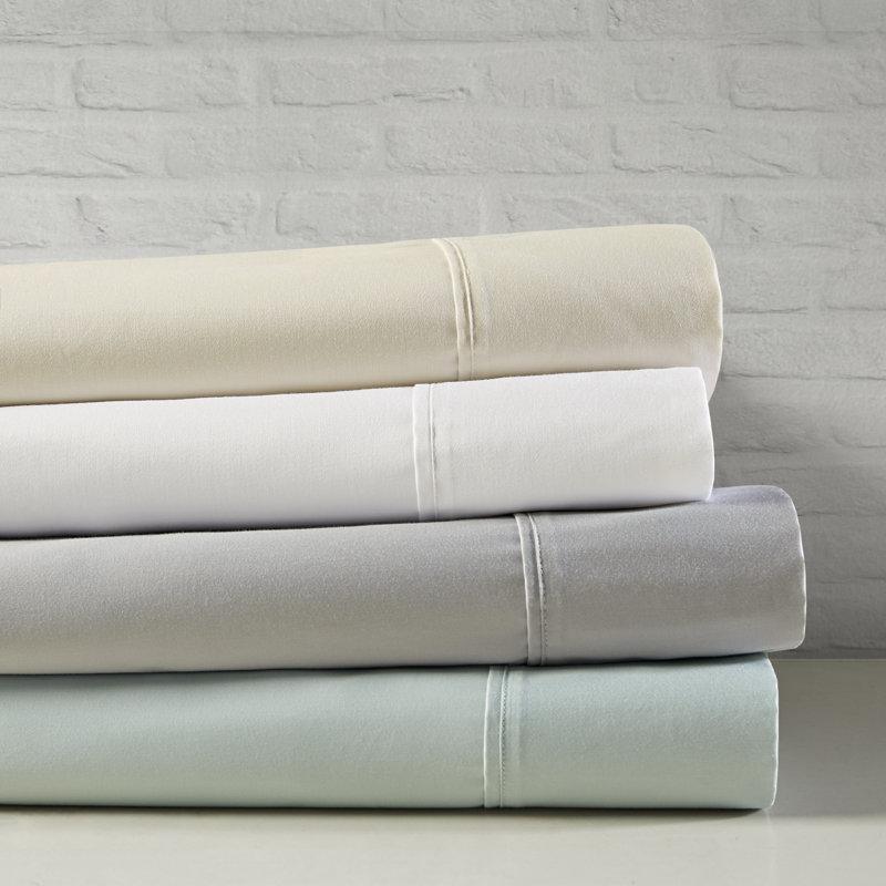 Seafoam Cotton Sateen Queen Sheet Set, 400 Thread Count
