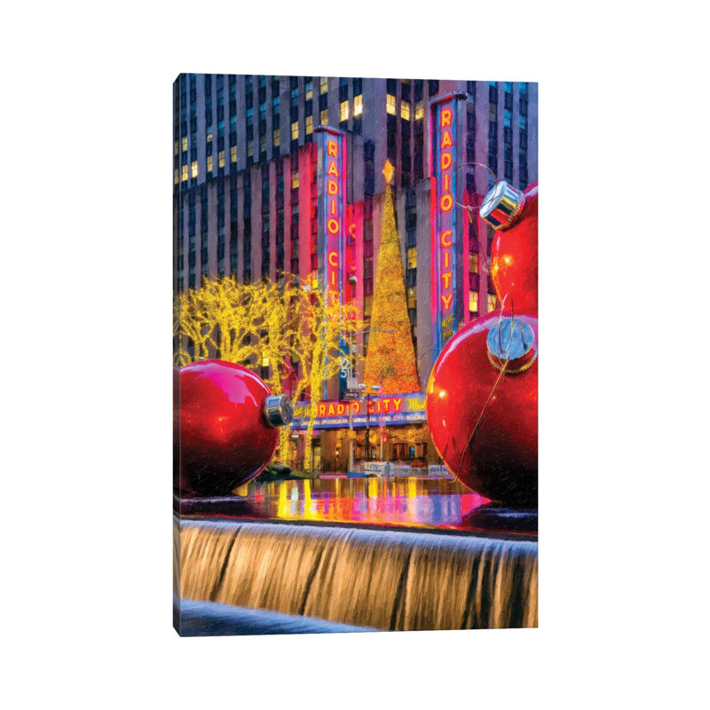 Christmas Decoration In New York City - Wrapped Canvas Print, 101.6cm H x 66.04cm W x 1.91cm D