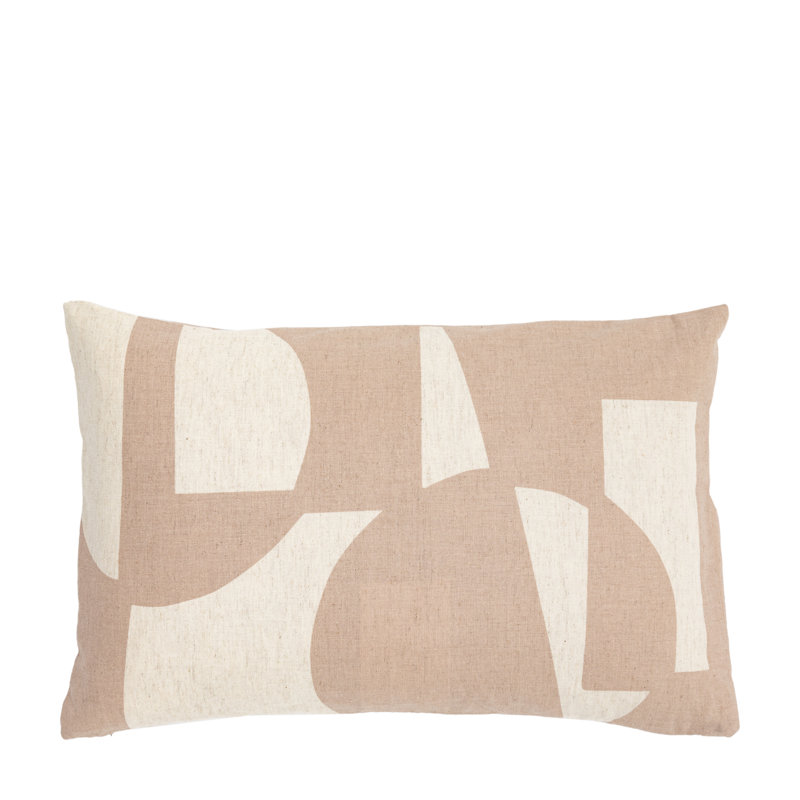 Abstract Square Cushion, Taupe