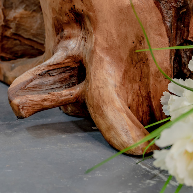 Burruss Solid Wood Tree Stump End Table