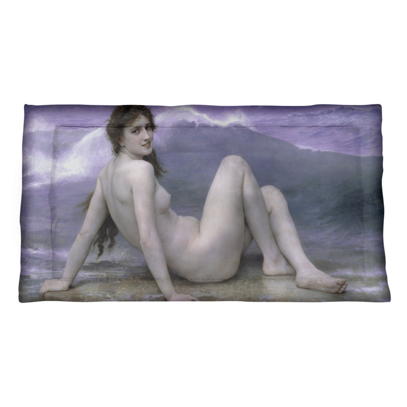 Taie décorative William-Adolphe Bouguereau the Wave, Polyester, Très grand, Mauve