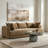 Treso 38" Round Cement Coffee Table With Marble Finish-121125755