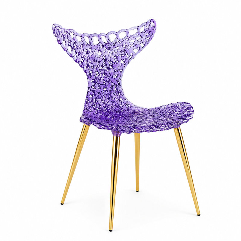 Chaise parsons DAINTE Stitch, Mauve, Doré