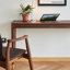 Bureau rectangulaire en bois massif avec tiroirs Walnut-949565246-949565245