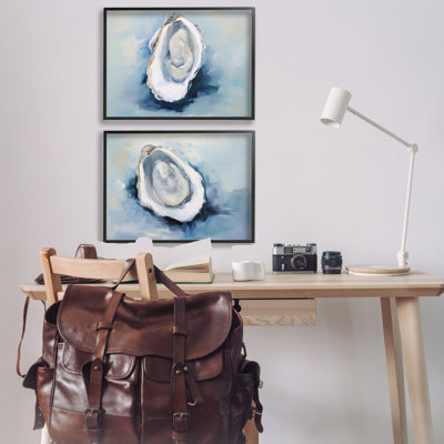 «Open Oyster Mollusk Shells», ensemble de 2 giclées par Petal Prints Design
