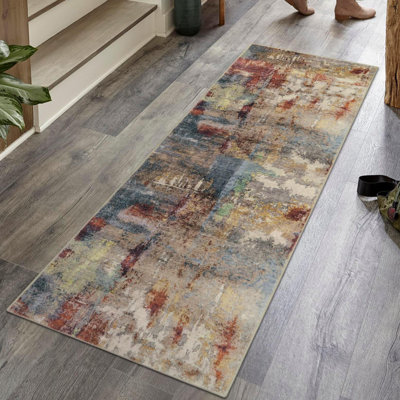 Tapis lavables abstraits modernes pour la chambre à coucher Kayo