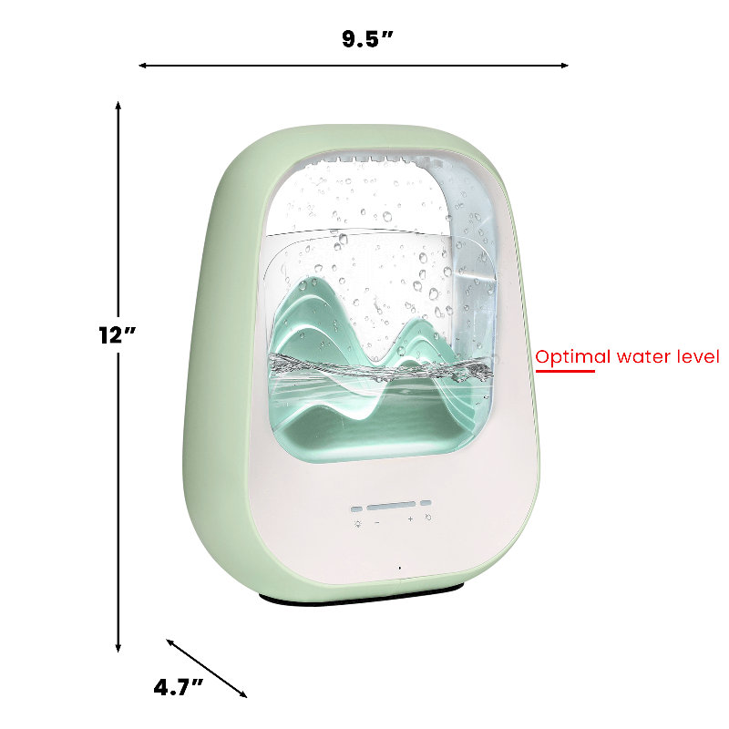 Machine à bruit de pluie blanche avec humidificateur, haut-parleur Bluetooth et diffuseur d'arôme, lumière d'ambiance 7 couleurs et sons naturels pour la chambre à coucher, le bureau et la méditation, vert menthe