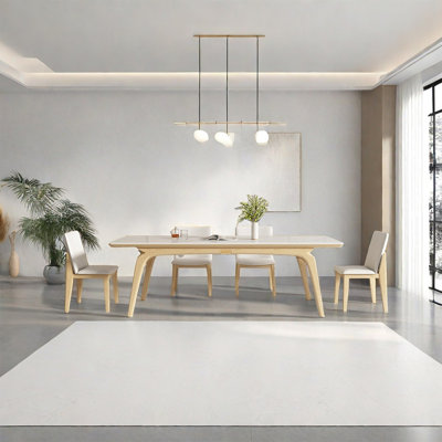 Scratch-resistant rock plate dining table sets
