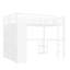 Grand lit mezzanine avec bureau et rangement, lit mezzanine en métal avec garde-robe et tablettes, cadre de lit mezzanine pour adolescents, enfants et adultes, structure stable qui ne grince pas