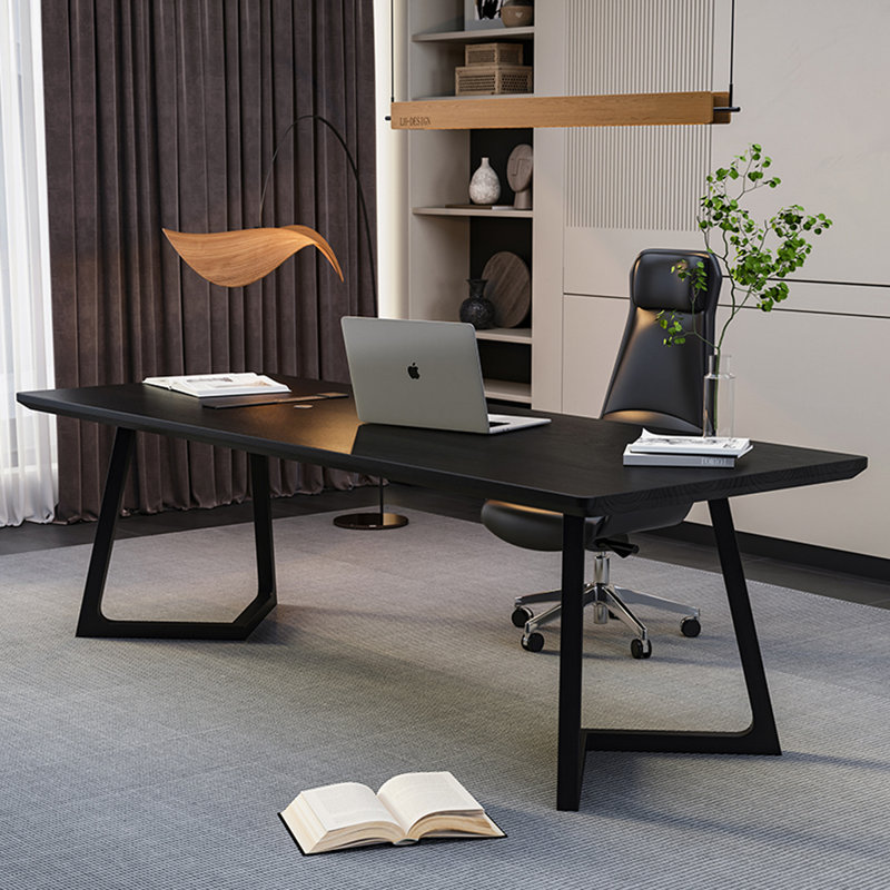 Bureaux rectangulaires noirs en bois massif, H 29,53 po x l 78,74 po x P 31,5 po