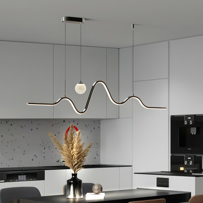 Luminaire suspendu pour îlot de cuisine 2 lumières DEL Kameika