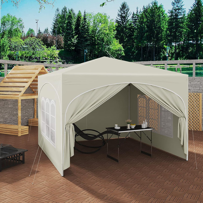 Choncey 3m x 3m Metal Pop-up Gazebo, Beige