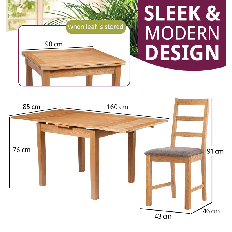6 - Person Solid Oak Dining Set, Grey
