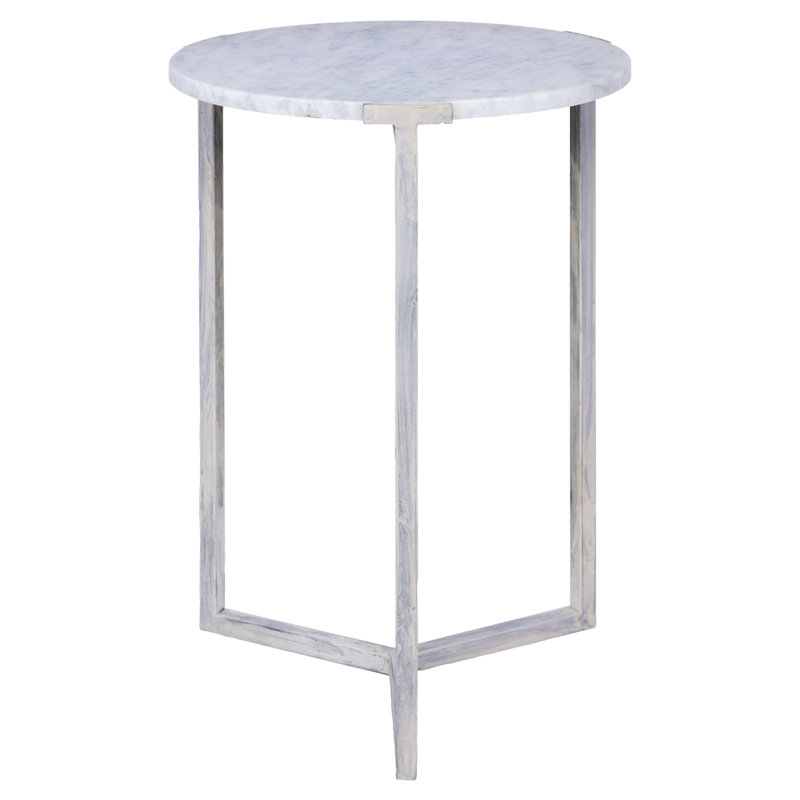 Amelia Marble Frame End Table, Deep Ocean