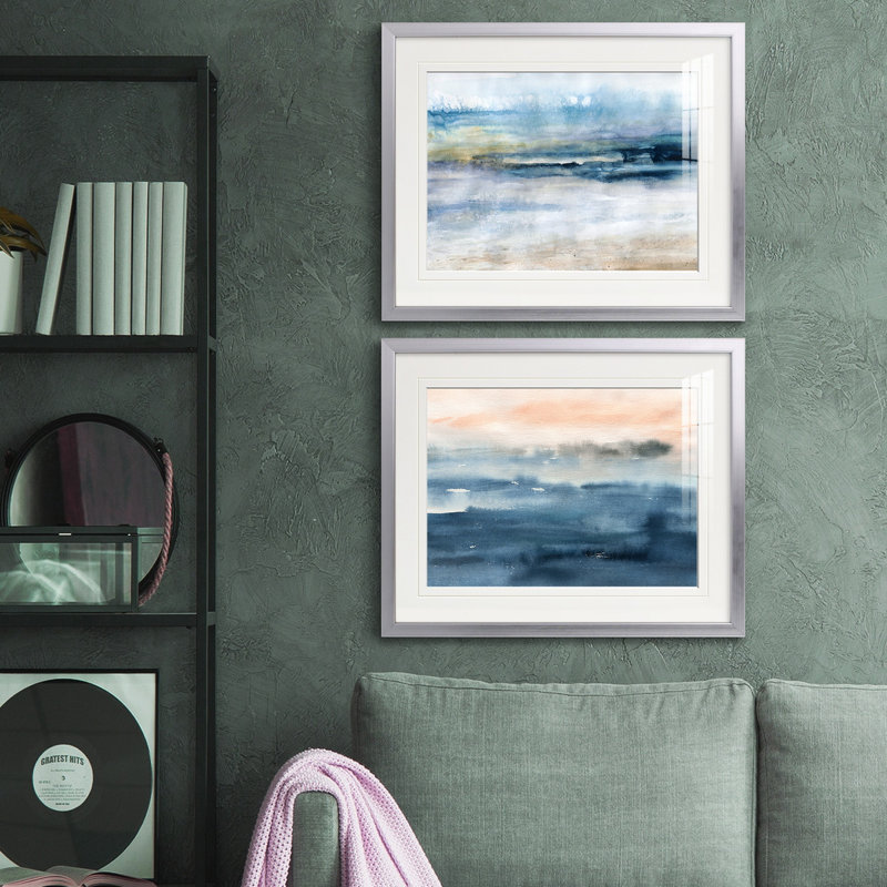 Reproduction de photo sur toile, Papier avec cadre argenté, Blanc mat