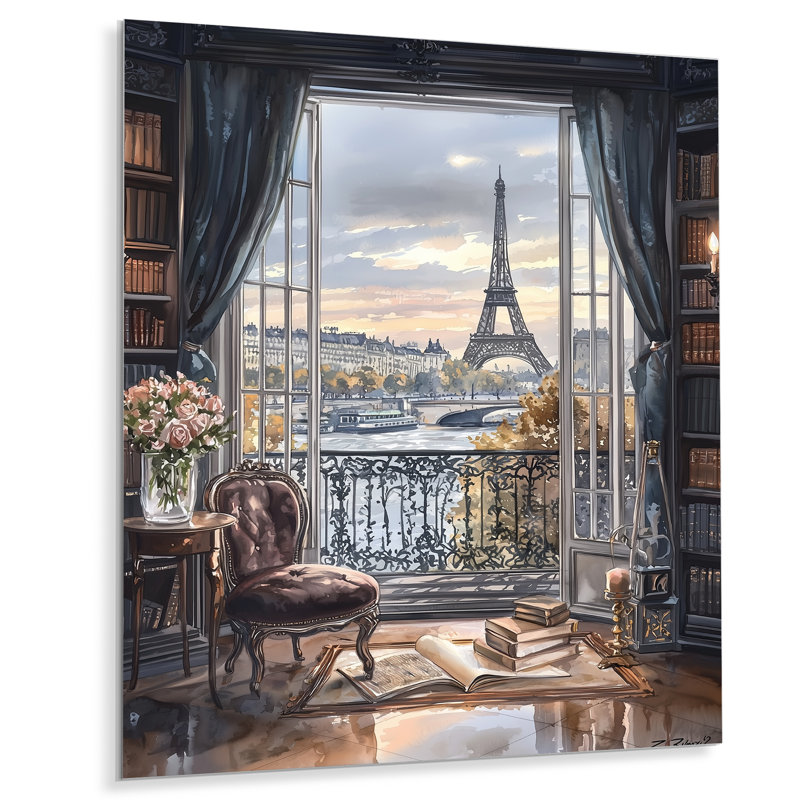 Tour Eiffel «Vanan In My Book II - City Paris», reproduction métallique traditionnelle, H 20 po x l 12 po