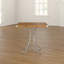 Solid Wood Top Metal Base Dining Table-41761731