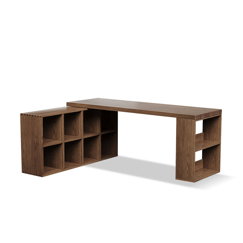 Bureau rectangulaire en bois massif brun noisette, H 29,53 po x l 78,74 po x P 55,12 po