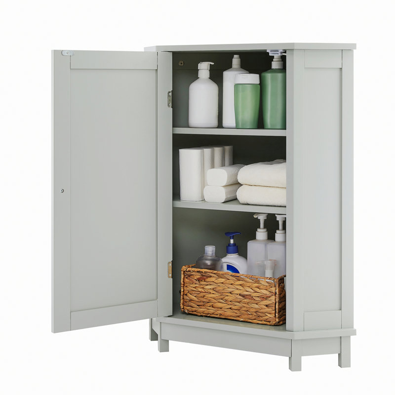 Stylish Storage Cabinet For Bathroom, Bathroom Cabinet, Triangle Corner Storage Cabinet With Adjustable Shelf, Gray