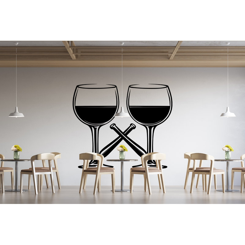 Adhésif décoratif verre à vin Minimal Bar Art Cafe Decor 404Mv, 95 po H x 50 po L