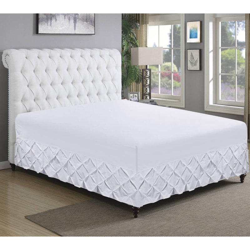 Ruffled Bed Skirt, Kingsize (5'), White