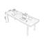 Bureau rectangulaire en bois massif brun noisette-9094904