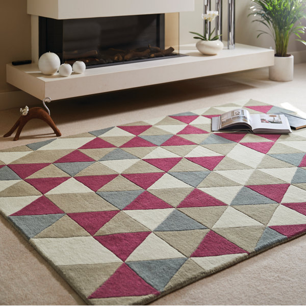 Deep Raspberry Rug Swirl Ebern Designs Fetzer Funky Wool Raspberry Rug | Wayfair.co.uk