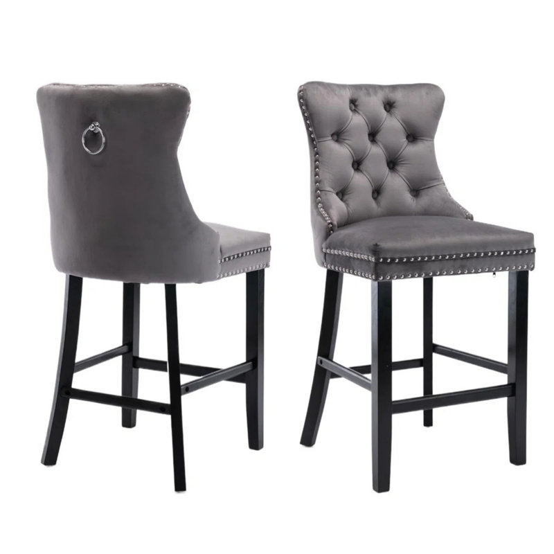 Tabourets de bar Blakeway, Grey, Black