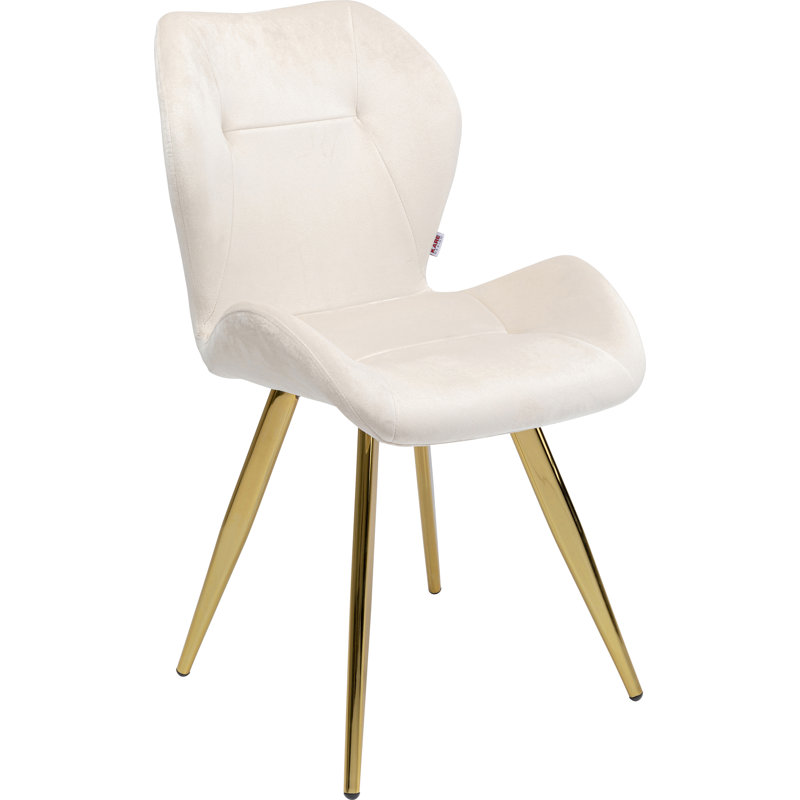 Viva Upholstered Dining Chair, Cream, Gold