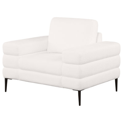Marasia Chenille Upholstered Track Arm Chair Ivory