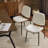Mid Century Pu Leather Upholstered Dining Chairs With Solid Wood-1693875183