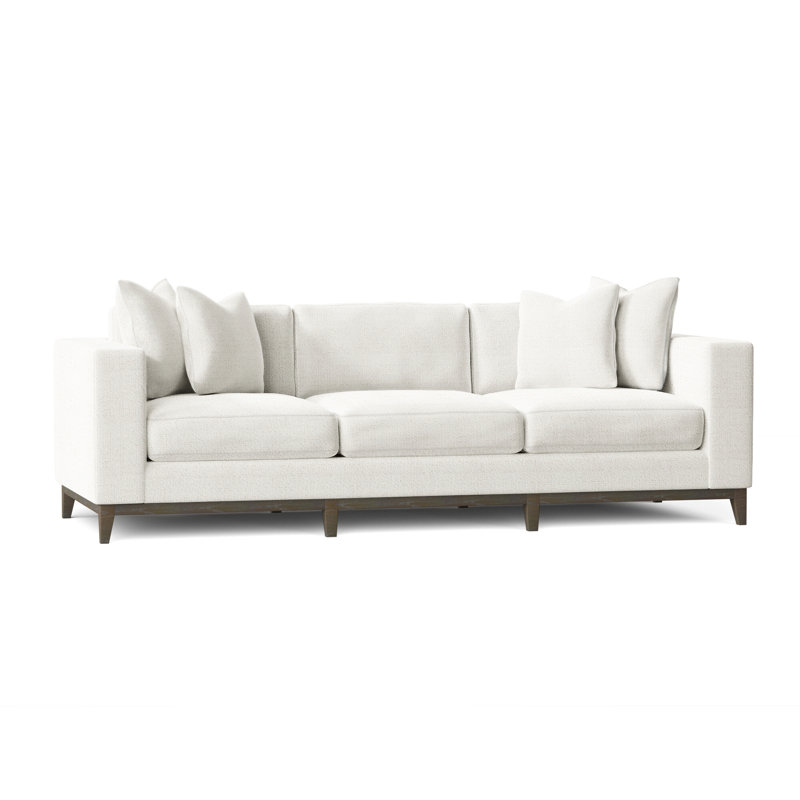 Noel 100" Square Arm Velvet Sofa, Dorado Snow Crypton® Chenille 5558-000, Portobello