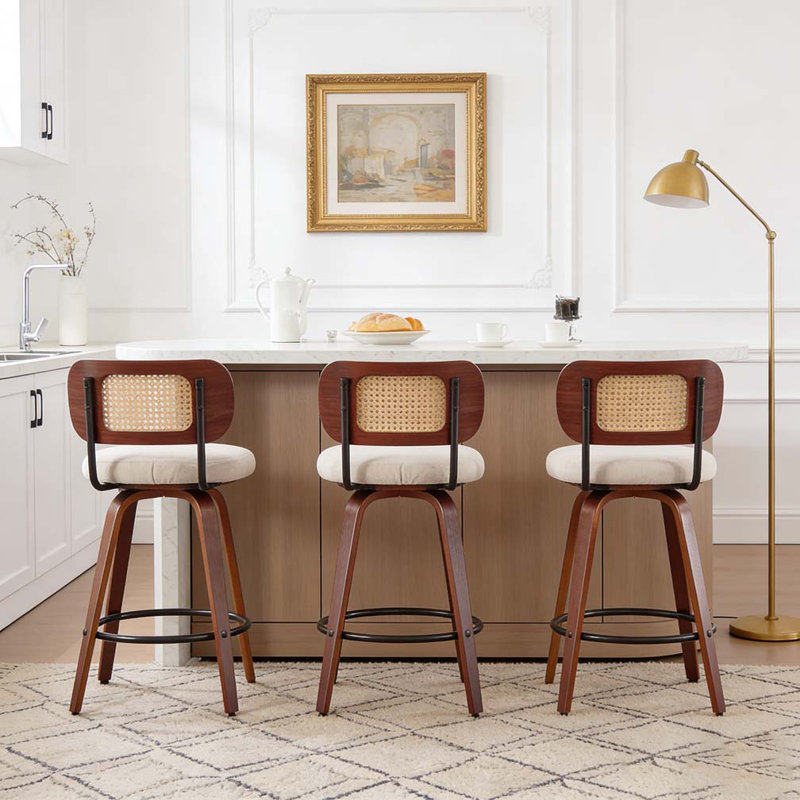 26-Inch Counter Height Bar Stools Set, Beige