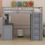 Lit mezzanine avec tiroirs, bureau et garde-robe-828654919