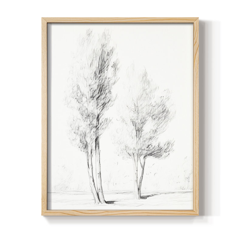 Croquis rétro IV - impression encadrée, H 14 po x l 11 po, Naturel